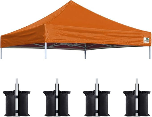 Eurmax USA New 10x10 Pop Up Canopy Replacement Canopy Tent Top Cover, Instant Canopy Top Cover ONLY, Choose 30 Colors,Bonus 4PC Pack Weight Bag (Pumpkin Yellow)