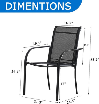 Outdoor Dining Chairs Set of 8, Stackable Patio Chair - Image 3