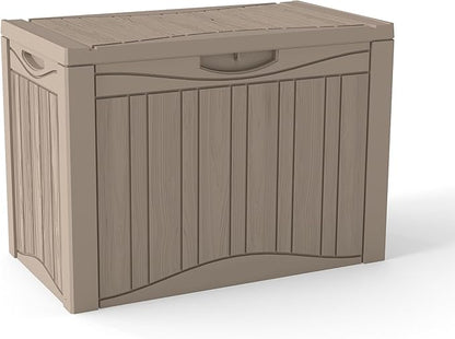 TARKARI 45 Gallon Lockable Resin Deck Box, Waterproof & UV-Resistant Outdoor Storage Box for Outdoor Cushion Storage, Garden Tools & Pool Accessories Storage, Gray