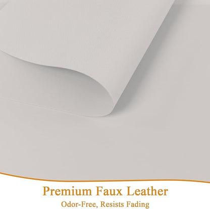 SHACOS Placemats Set of 6 Faux Leather Waterproof Wipeable PU Non-Slip Vinyl Place Mats Heat Resistant Table Mats for Kitchen Dining Table Indoor Outdoor, White