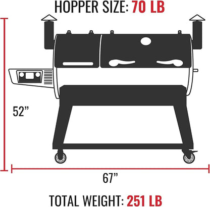 recteq DualFire 1200 Wood Pellet Smoker Grill, Wi-Fi Electric Pellet Grills, Dual Chambers for Hot and Fast + Low and Slow Cooking, DualFire 1200 + BBQ Master Bundle