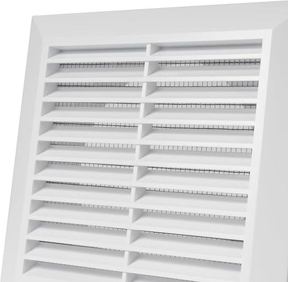 White 5'' Inch Ventilation Grille - Inside/Outside use - (Flange 4.9''Ø/Cover 6.7''x6.7'') - Air Vent Louver - Exhaust Hood - Available 3 Sizes / 4 Colors.