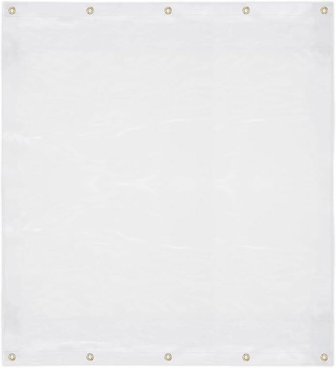 Covers & all Outdoor Clear Tarp Curtain, 18oz Clear Outdoor Curtains For Patio, Waterproof & Tear Proof Transparent PVC Vinyl Tarp with Rustrpoof Grommets for Porch, Gazebos, Balcony (12'H x 8'W feet)