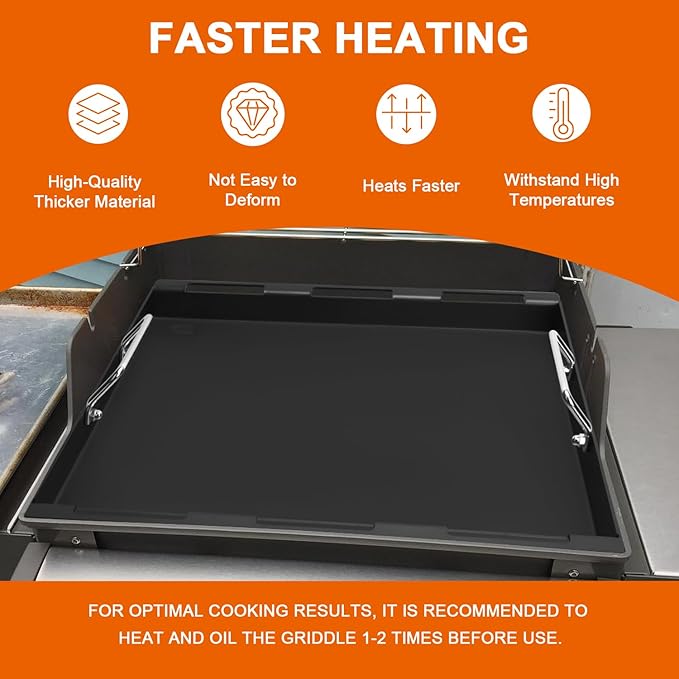 18" Full-Size Griddle Insert for Charbroil Performance 2 Burner 463625219 463625217 463673519 463673017 463673517, Flat Top Griddle for Charbroil Gas Grill, Replacement for G470-0002-W1 G470-0003-W1