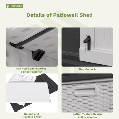 Patiowell Shelf of 26/50 Cu Ft Outdoor Storage Cabinet, 2 Shelves, Waterproof - Image 6