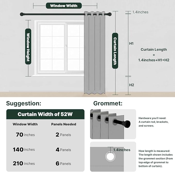 H.VERSAILTEX Linen Curtains 100% Blackout Curtains - Image 8