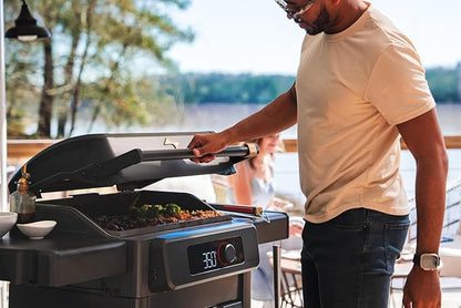 Current Model G Griddle, Smart Electric Outdoor Flat Top BBQ Grill with 200°F to 600°F Range for Searing & Roasting, Digital Precision, Apartment-Friendly & Weather-Resistant, Onyx