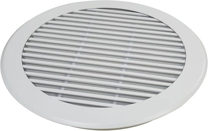 Round Air Vent Register Grille 8 Inch Duct Opening Aluminum Circular HVAC Diffuser for Ceiling or Wall Supply and Return Airflow Modern White for Bathroom Kitchen Garage Duct Ventilation