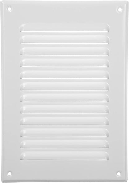 Vent Systems 5 x 7 Inch (Inner) White Rectangular Soffit Vent Cover - Metal HVAC Return Air Grille with Mesh Screen - Register Wall Vent Duct Grill - Outdoor, Indoor, Crawlspace Exhaust Ventilation