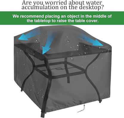 Outdoor Table Cover Square 34 inch Patio Table Cover Waterproof Patio Furniture Covers Rectangular for Outside Small Table and Chair Sets, Fire Pit, Coffee Table, Ottoman-34"L x 34"W x 28"H