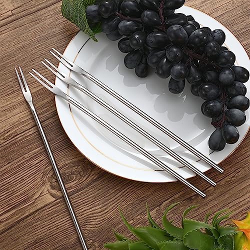 4-Pack 8.7" Stainless Steel 2-Tine Pickle Forks – Long Handle Cocktail - Image 4