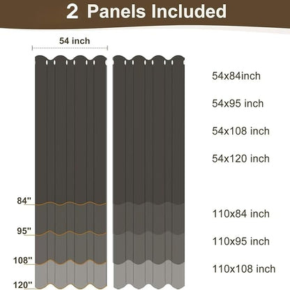 Linen Outdoor Curtains for Patio Waterproof 2 Pcs 54x95 In Taupe | Light - Image 8
