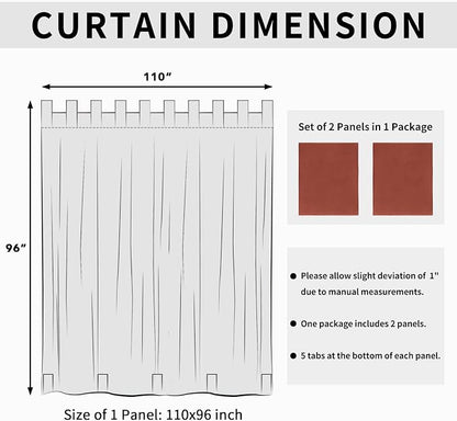 Easy-Going Outdoor Patio Curtains 2 Panels, 110x96 inch, Terra Red | Privacy - Image 6