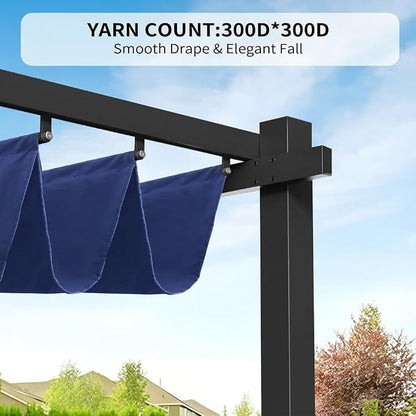 Mrsenloi 10 x 10 Pergola Shade Cover Replacement, Top Only, Retractable Sun - Image 2