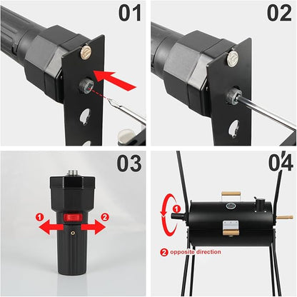 Portable Charcoal Grill with Thermometer, Double-sided Smoker Grill for Outdoor Patio Backyard Camping and Parties
