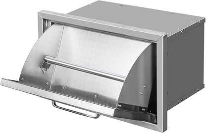 Outdoor Kitchen Drawers 16" W x 10" H x 10" D Stainless Steel Paper Towel Drawers with Ergonomic Handle for BBQ Island, Patio Grill Station & Outdoor Kitchen Cabinets