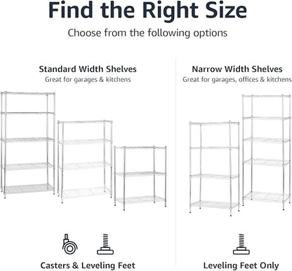 Amazon Basics 3-Shelf Adjustable Heavy Duty Steel Wire Shelving Rack - Image 6