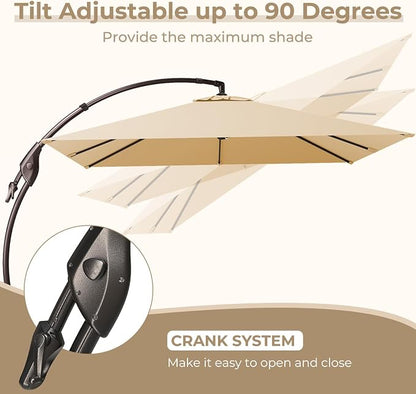 Grand patio 10x10 FT Sunbrella Cantilever Square Umbrella - Image 5