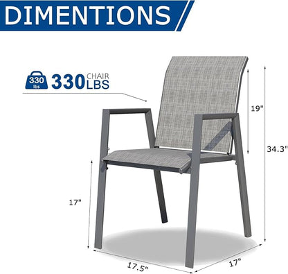 Outdoor Patio Chairs Set of 6, Lightweight Patio Set - Image 2