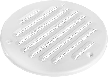 Square Ventilation Grille / 5" Inch Inside Measurement/White Metal Air Vent Louver - Inside/Outside use/Ø 5.25" Inch Outer Measurement