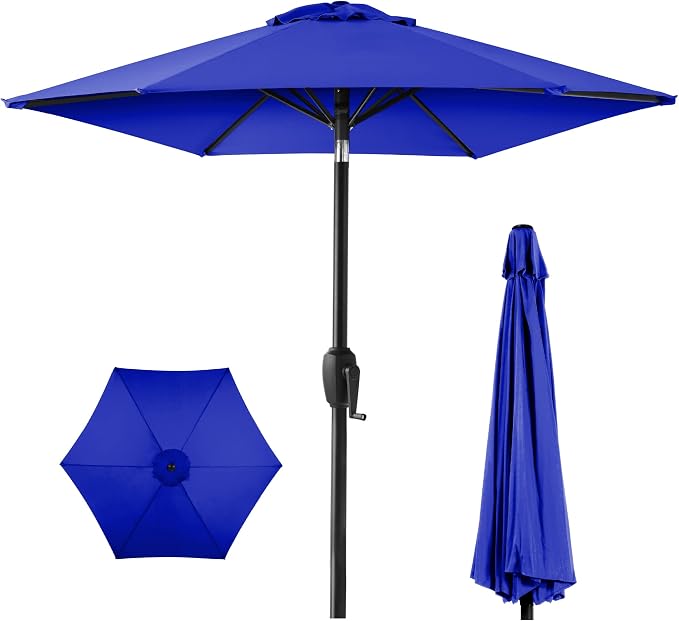 Best Choice Products 7.5ft Heavy-Duty Round Outdoor Market Table Patio Umbrella by Unknown