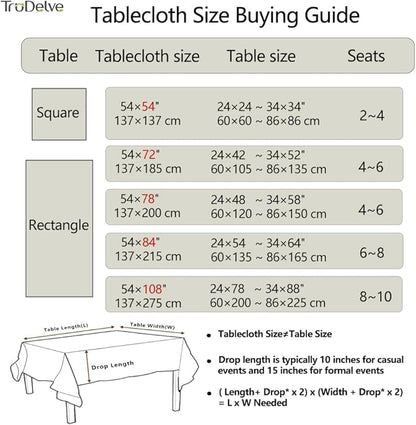TruDelve Vinyl Tablecloths for Rectangle Tables Sage Green Oilcloth Tablecloth Plastic Outdoor Table Cover Waterproof Tablecloths Rectangular (54'' x 84'', Plaid-3)