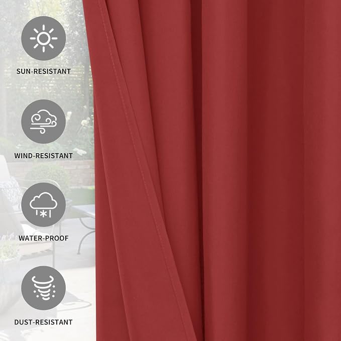 Easy-Going 100% Waterproof Outdoor Curtains 54x84 inch, Gazebo and Pergola 2 - Image 5