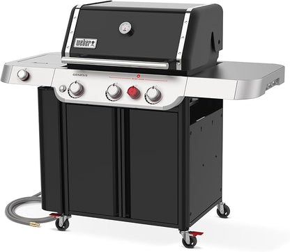 Weber Genesis E-335 Natural Gas Grill for Outdoor Cooking, 3 Burners and 1 Side Burner, Black