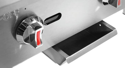 Kratos 24" Wide Commercial Countertop Griddle, Gas Hot Plate for Restaurants, Manual Controls, 2 Independent Burners, Powerful 60,000 BTU Output (29Y-004)