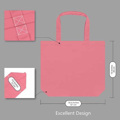 TOPDesign 1-Pack Super Strong Large 12oz Cotton Canvas Tote Bag, Reusable Grocery Shopping Cloth Bag, Fashionable Two-Tone Tote for Crafts, DIY Your Creative Designs