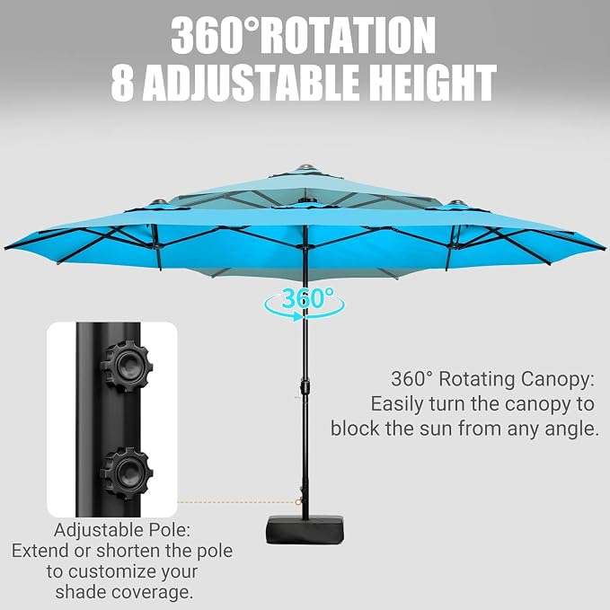 15FT Double-Sided Patio Umbrella - Image 2