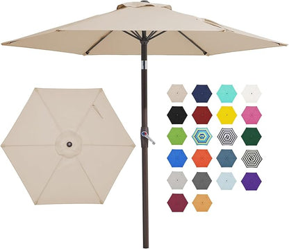 JEAREY 7.5 ft Outdoor Patio Umbrella, Table Umbrella, Tilt & Crank lift by JEAREYOutdoorsCollection
