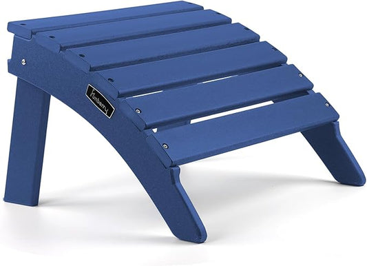 FUNBERRY Folding Adirondack Ottoman, HDPE All Weather Outdoor Foot Rest, Easy Storage Patio Footstool, Ottomans and Footstools for Outside