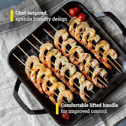 Lodge Chef Collection 11 Inch Pre-Seasoned Cast Iron Square Grill Pan - Image 4
