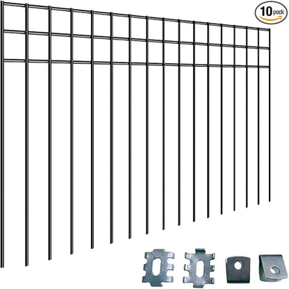 24x15-inch No Dig Animal Barrier Fence, 20 Pack Black Dig Protective Fence with 1.5 inch Spike spacing, Dog/Rabbit/Groundhog Underground Defence, for Outdoor Garden Patio