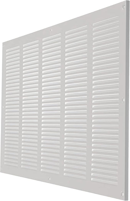 Repa Market Air Vent Cover 20x12 Inch (Outer Dimensions) White Galvanized Steel Louvered Grill Cover with Mesh Screen/Wall or Ceiling Vent/HVAC Register for Indoor and Outdoor Ventilation