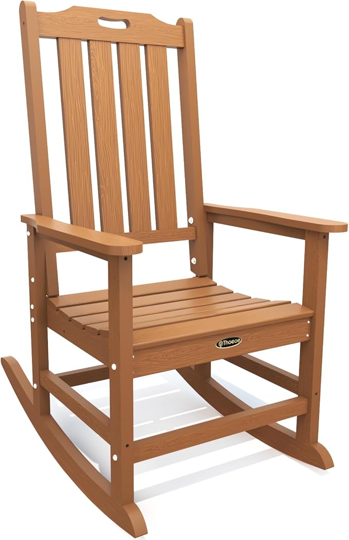 THOEOE Outdoor Rocking Chairs, Oversized Patio Rocking Chair | HDPE Outdoor by THOEOE