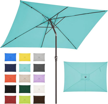 JEAREY 6.5x10 ft Rectangular Patio Umbrellas Outdoor Market Umbrella - Image 2