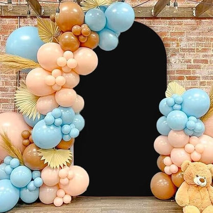 MODFUNS Black Arch Cover 5ft 6ft 7ft Wedding Arch Cover Set of 3 Round Top Arch Stand Covers Chiara Arched Backdrop Covers Elegant Arched Backdrop for Baby Bridal Shower Reception Party Decoration