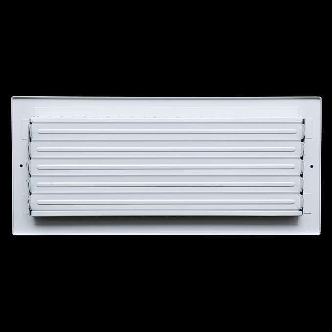 [2 Pack] Fits 16x6 Duct Opening Steel Adjustable Air Supply Grille by Handua | Register Vent Cover Grill for Sidewall and Ceiling | White | Out. Dim.: 17.75" X 7.75"