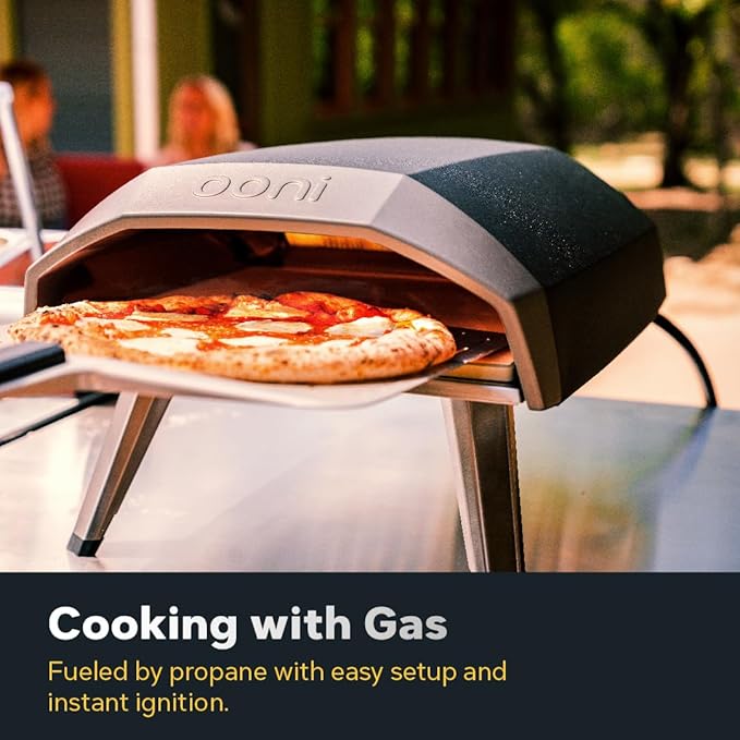 Ooni Koda 12 Gas Pizza Oven - Essentials Pizza Oven Bundle with 12" Perforated Pizza Peel Included