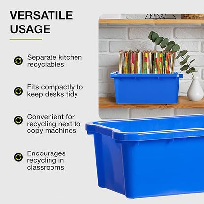 Nova Products 5 Gallon (18L) Recycling Bin - Durable Plastic Waste Basket for Indoor/Outdoor Use, Space-Saving Design, Ideal for Recycling, Office, Kitchen, Garage