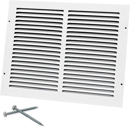 14"W x 10"H [Duct Opening Size] Steel Return Air Grille, Air Return Vent Cover for Ceiling and Sidewall - HVAC Air Vent Covers - [Outer Dimensions: 15.75"W x 11.75"H]