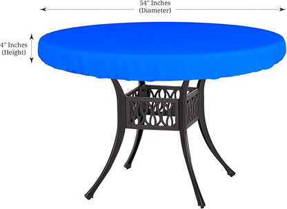 Covers & All Round Table Top Cover, 18 Oz Heavy Duty Waterproof UV & Weather Resistant Patio Table Cover, Outdoor Table Cover for Patio Outdoor Furniture & Coffee Table (54" Dia x 4 H Inches, Blue)