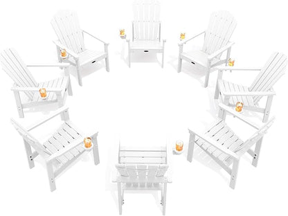 THOEOE Stackable Adirondack Chair Set of 8, Fire Pit Chairs Set of 8 | by THOEOE
