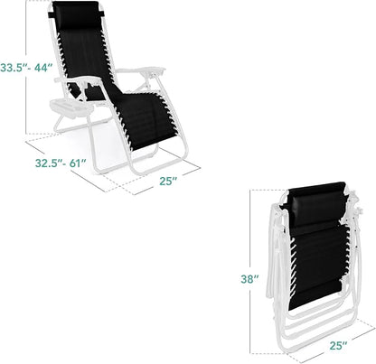 Best Choice Products Set of 2 Adjustable Steel Mesh Zero Gravity Lounge Chair - Image 3