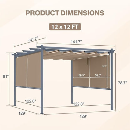 12 x 12 ft Outdoor Pergola - Image 3