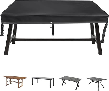 TOHONFOO Rectangular Patio Table Cover - Waterproof Anti-UV Outdoor Dining Table Cover - Outdoor Patio Furniture Cover 80" L x 40" W x 6" H