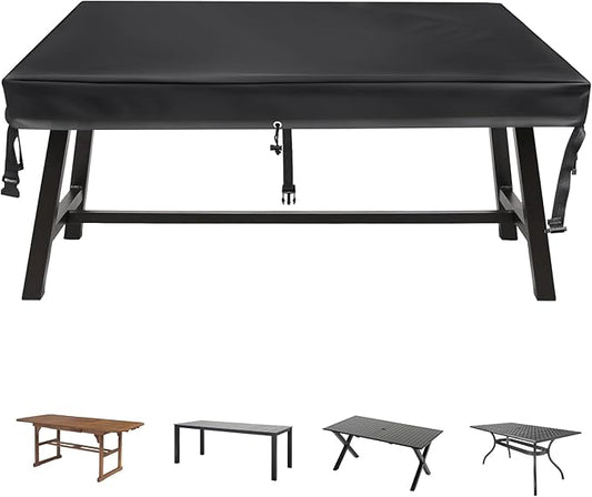 TOHONFOO Rectangular Patio Table Cover - Waterproof Anti-UV Outdoor Dining Table Cover - Outdoor Patio Furniture Cover 80" L x 40" W x 6" H