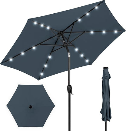 Best Choice Products 7.5ft Solar Umbrella LED Lighted Patio Umbrella, Table by Unknown